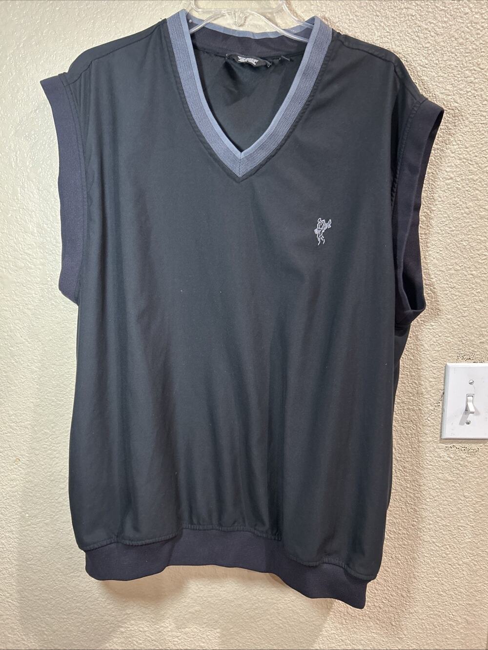 Asheworth‎ Mens Golf Vest Size L Black Wind And Water Resistant Pockets Black